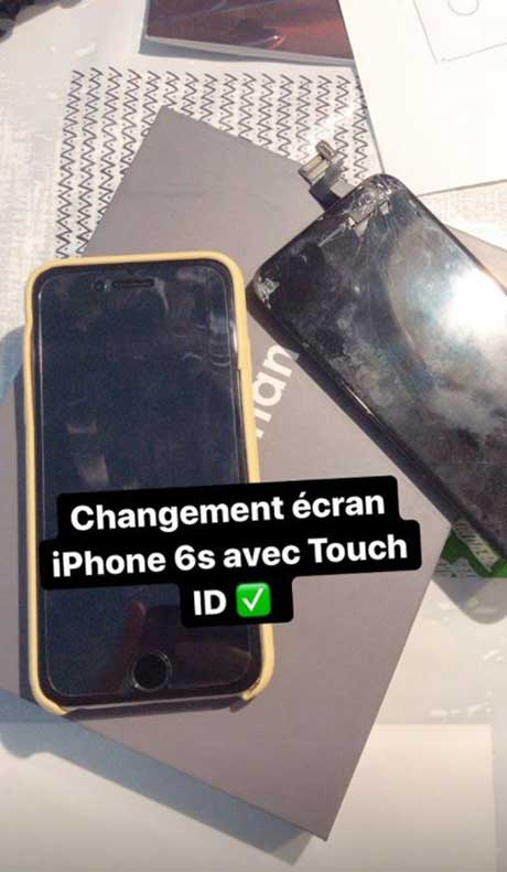 Réparation d'un écran d'iPhone 6s.